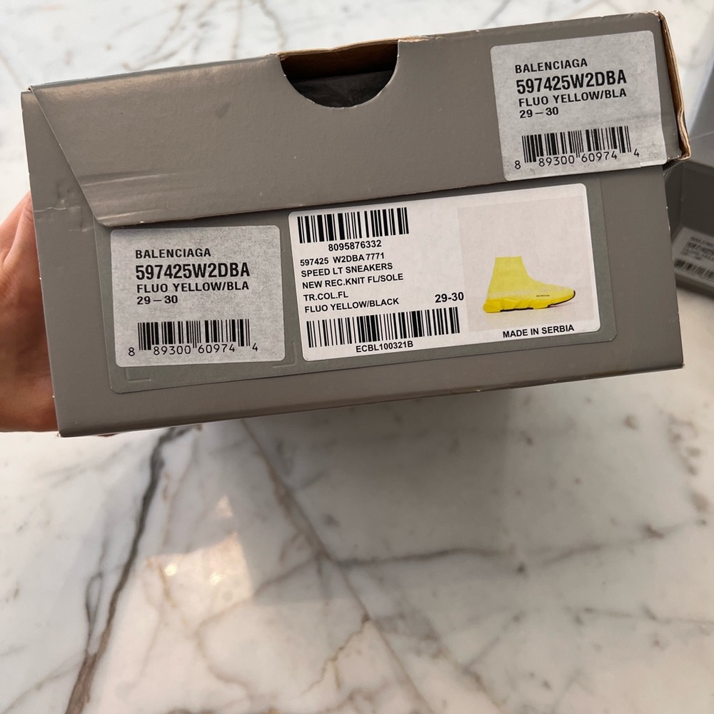 BNIB Balenciaga kids sneakers 29-30. Yellow color. Purchased in saks